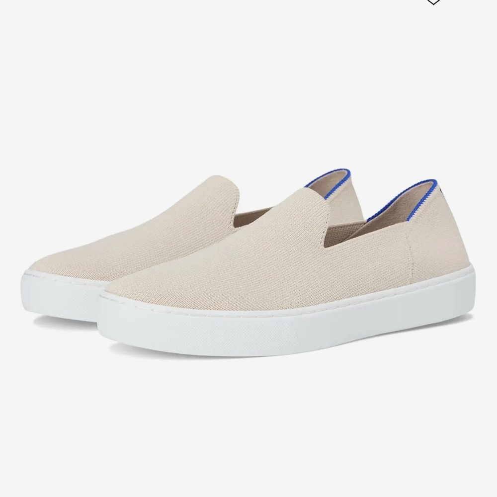 Rothy's Cream and Blue Loafers